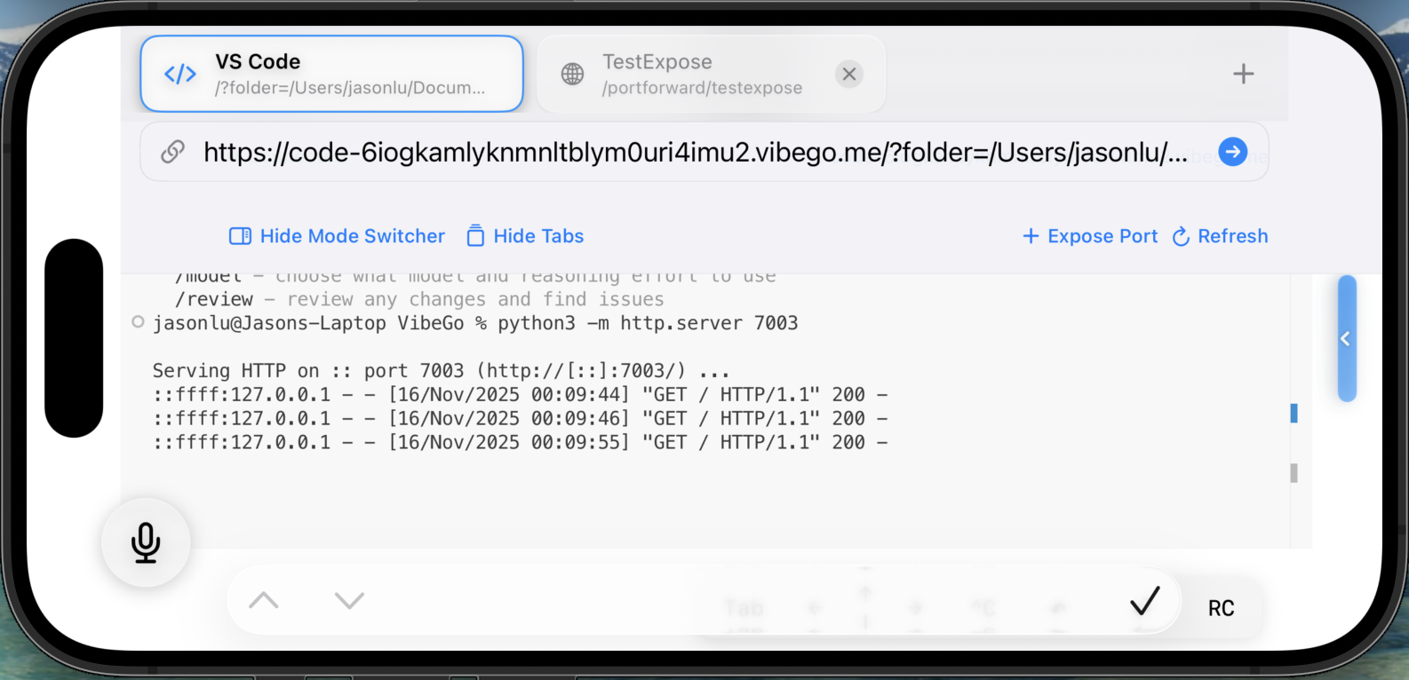 Expose port selection